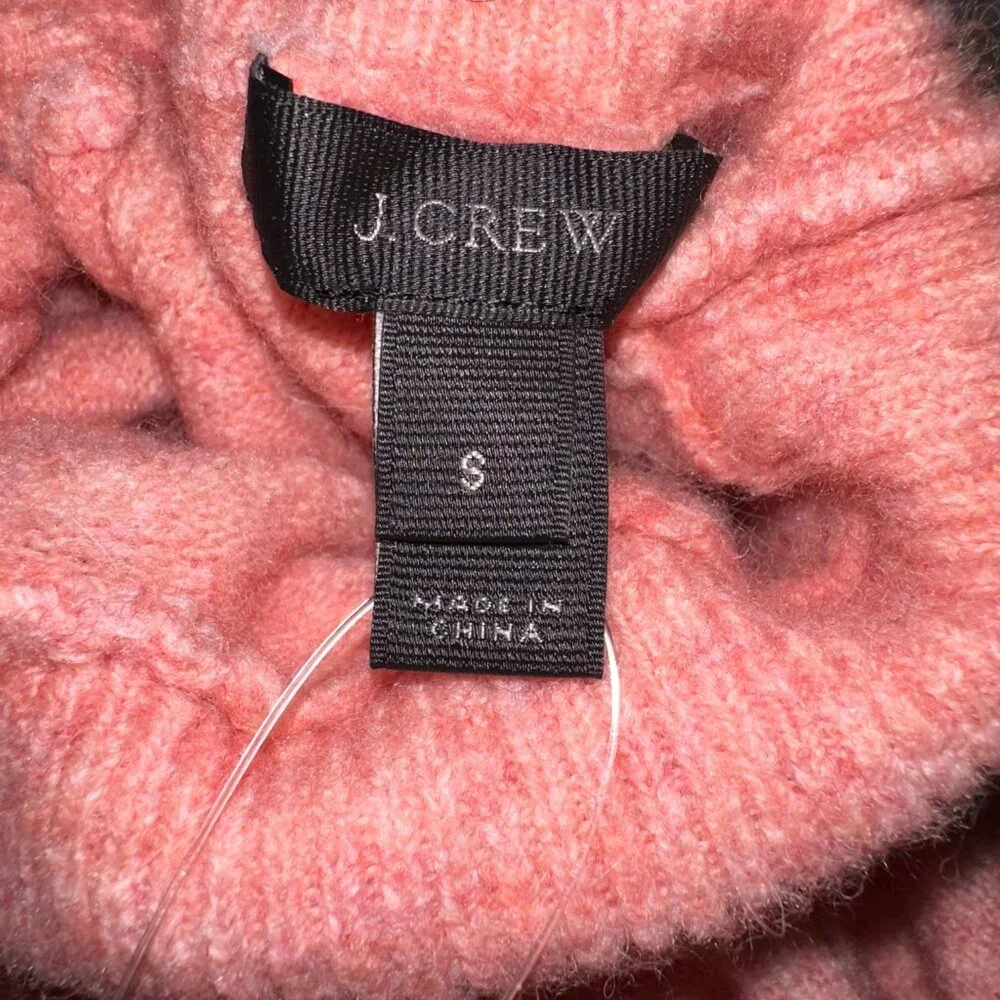 J Crew Sweater Turtleneck Supersoft Yarn Merino Wool Light Pink Size Small